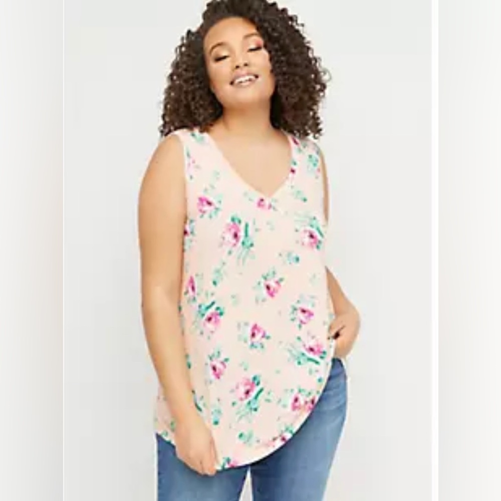 Lane Bryant pink floral swing tank 18/20